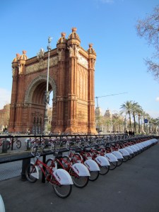 One of the many bike stations across this bike-friendly city
