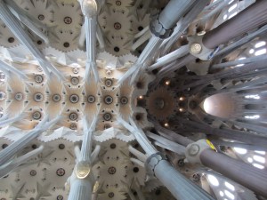 The roof of the nave, which mirrors trees and branches