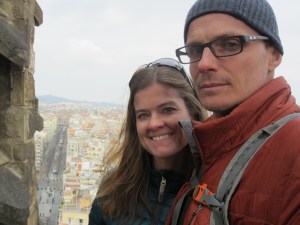 Standing on the bridge between two towers