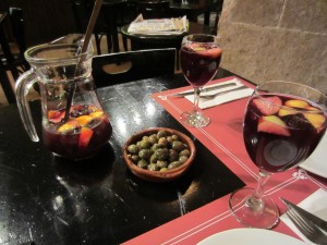 First came the sangria and olives