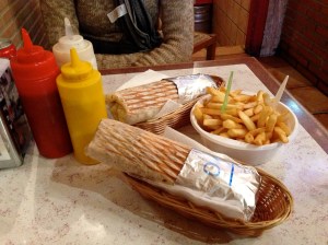 Two doners with fries