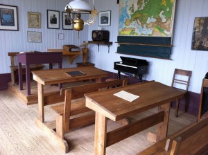 Inside the schoolhouse - all original artifacts inside