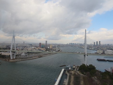 tempozan ohashi bridge in the osaka bay
