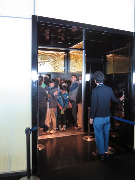 How many tourists can fit in an elevator?