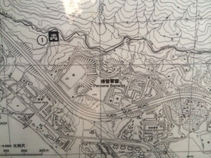 local trail map still shows the barracks on this site