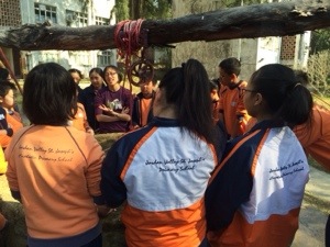 debriefing at the well