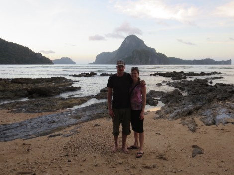 watching the sunset upon our arrival in el nido