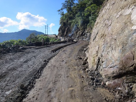 they were in the process of paving & widening sections of the road
