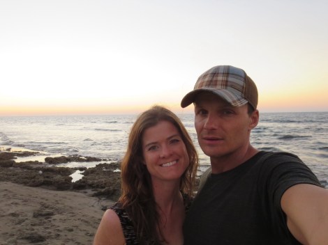 watching the sunset on the beach