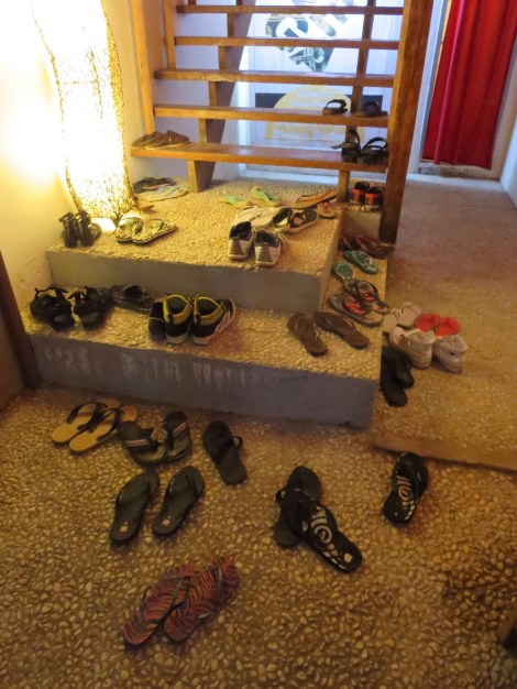 kick off your shoes & relax...many places ask you to remove your shoes before entering