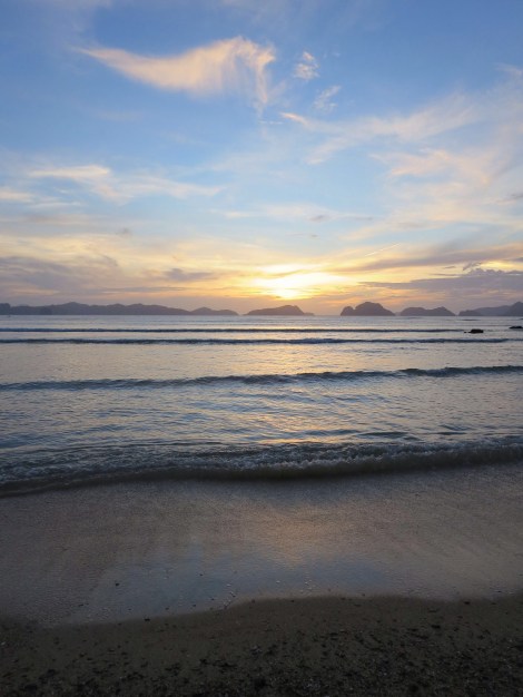 sunset on las cabanas beach