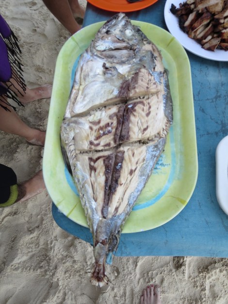 we ate the local lapu lapu (grouper) fish for the first time