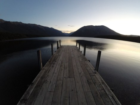 sunset at lake rotoiti