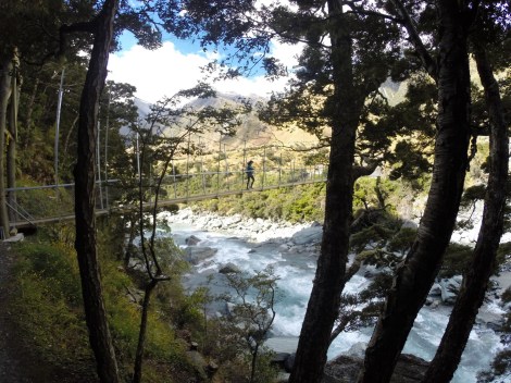 crossing back over the matukituki river