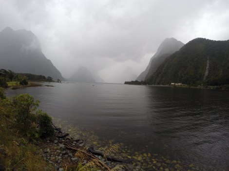 the cliffs fade into the clouds