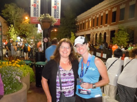 with my mom at the finish line