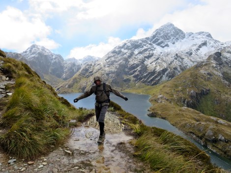 it's a wet, rocky trail above lake harris