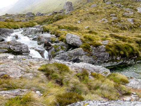 water flows down through the valley