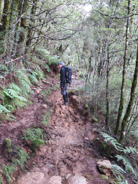long stretches of muddy trail