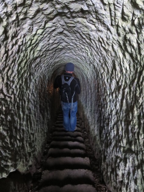 walking through the tunnel