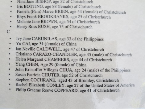 the list of lives lost