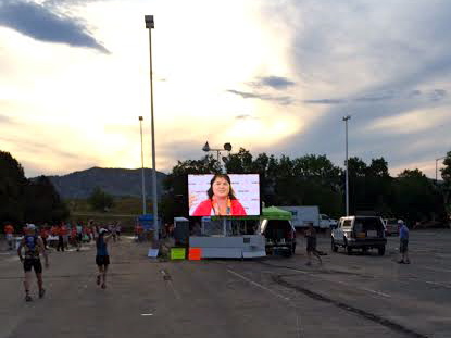 watching my mom's voice cheer…that's me with my hands up