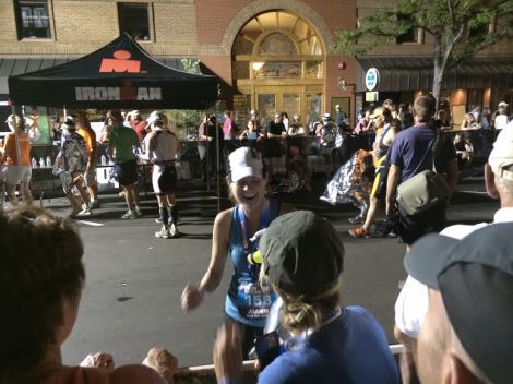 with carrie at the finish line