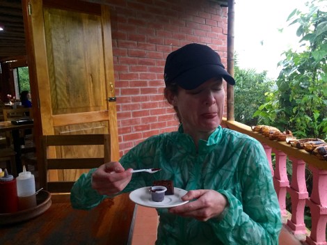 at the end of the tour, we tasted 100% cocoa...it's bitter without sugar added (thus the expression on my face)