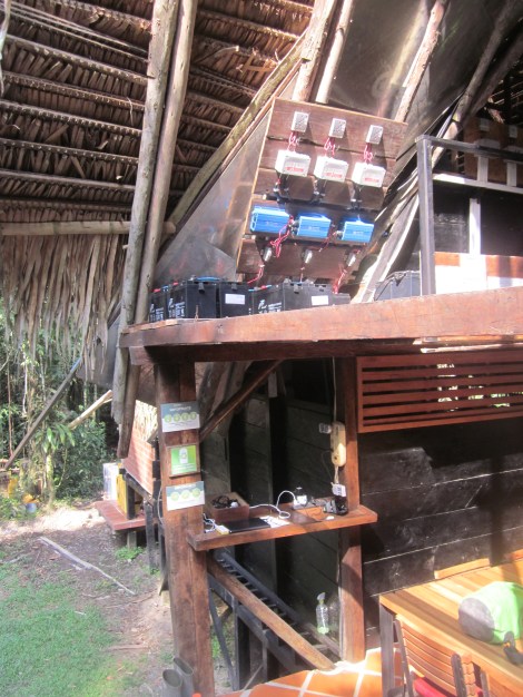 thanks to solar panels, we had a battery charging station 